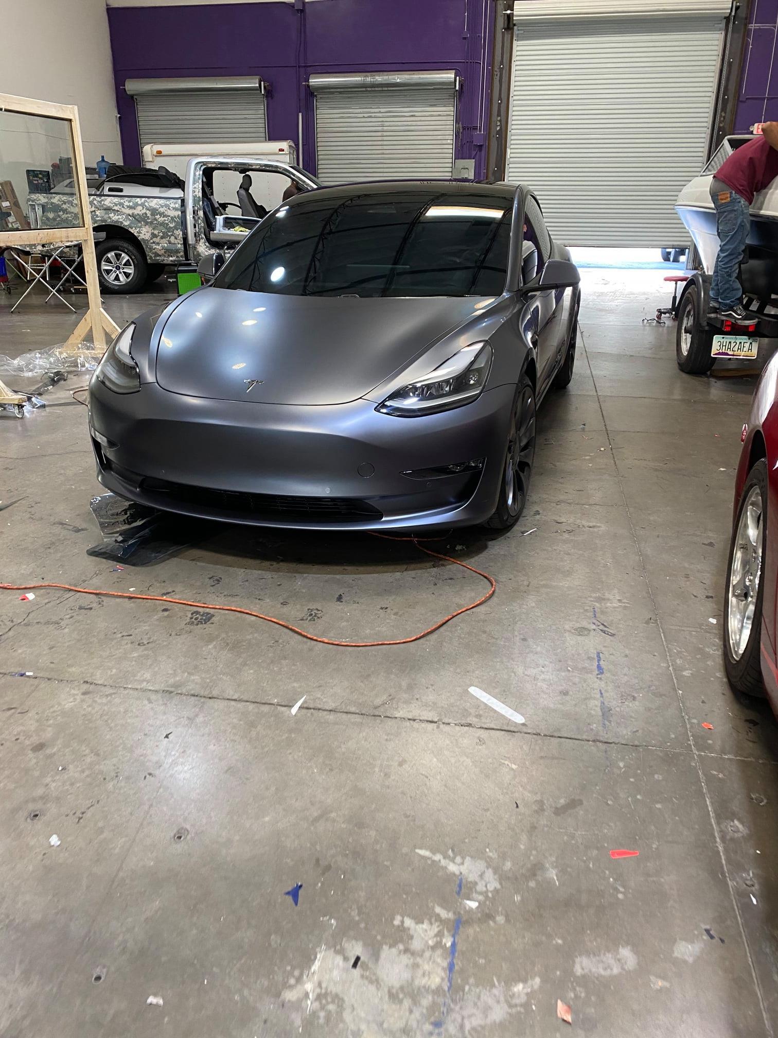 Tesla with Stealth paint protection film at Purple Flare Wraps Las Vegas