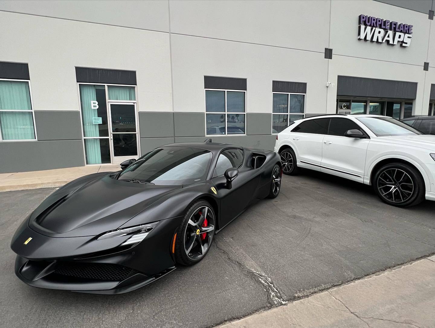 Ferrari with Stealth paint protection film at Purple Flare Wraps Las Vegas