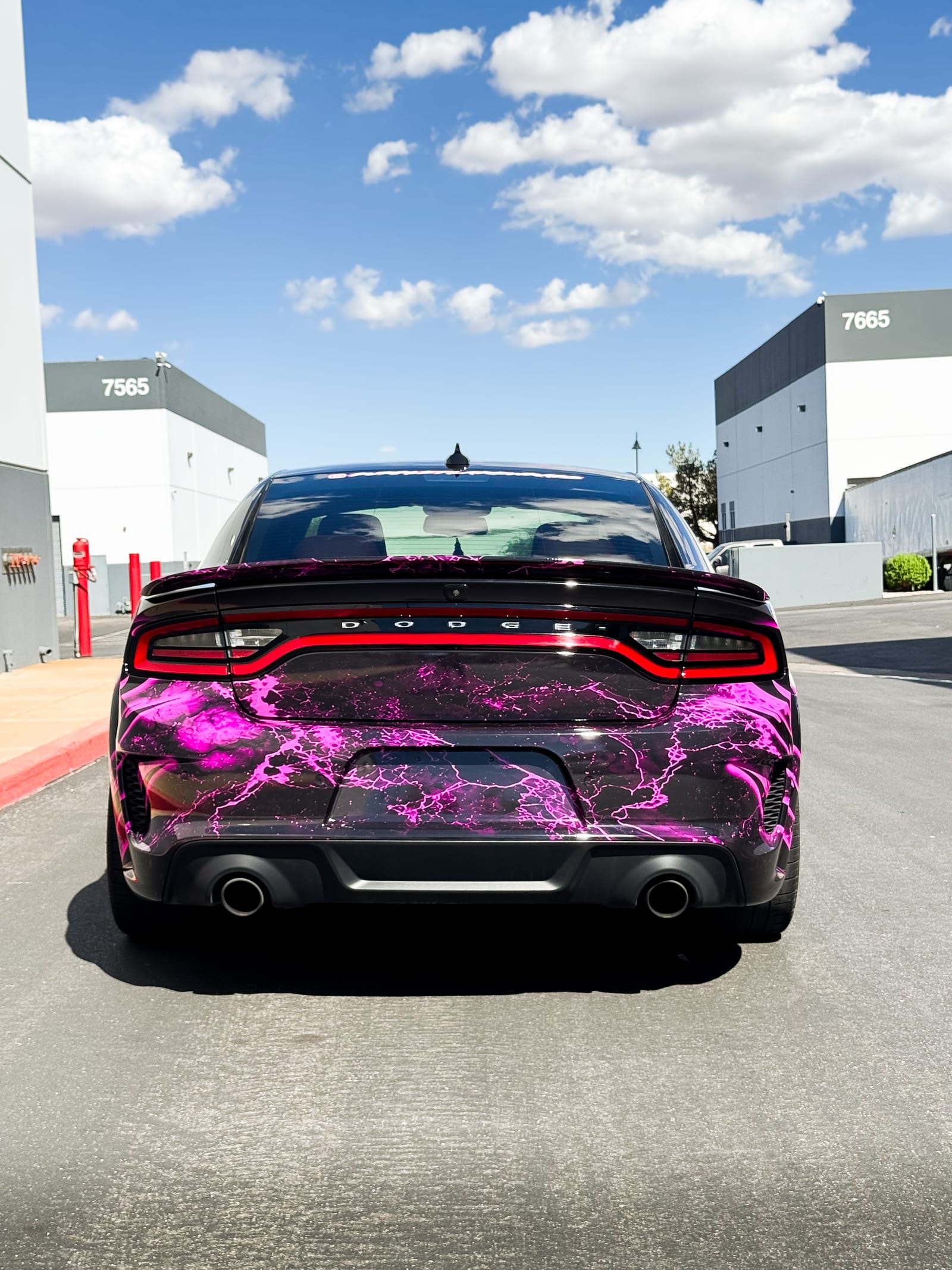 Dodge Charger SRT custom printed wrap installed at Purple Flare Wraps in Henderson