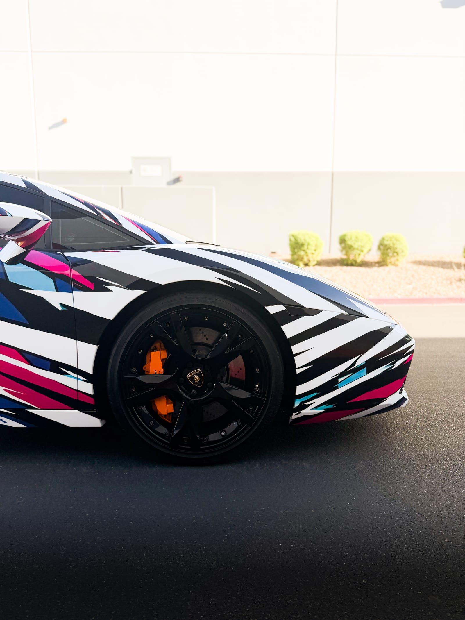 Lamborghini custom printed wrap on a 2008 Gallardo at Purple Flare Wraps in Henderson