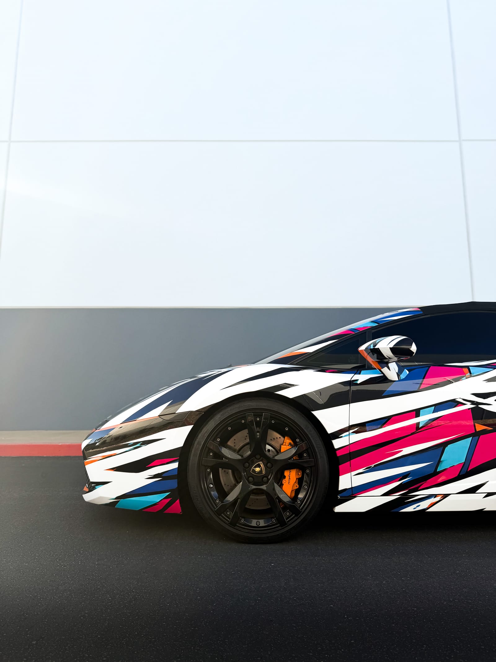 Lamborghini custom printed wrap on a 2008 Gallardo at Purple Flare Wraps in Henderson