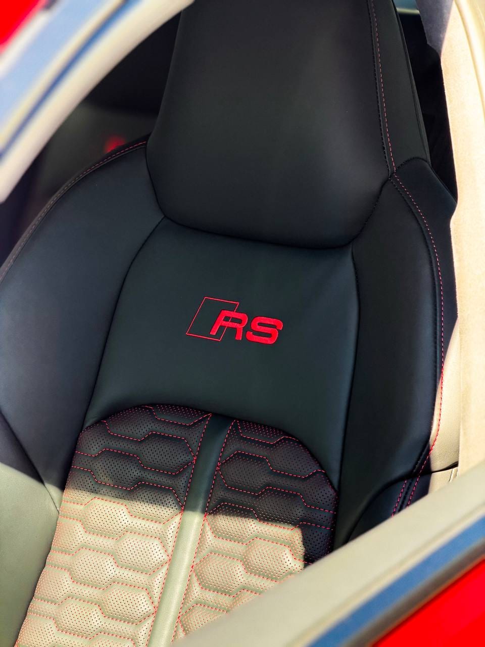 2026 Audi RS6 Avant audi rs6 ppf install in candy apple red at Purple Flare Wraps Henderson