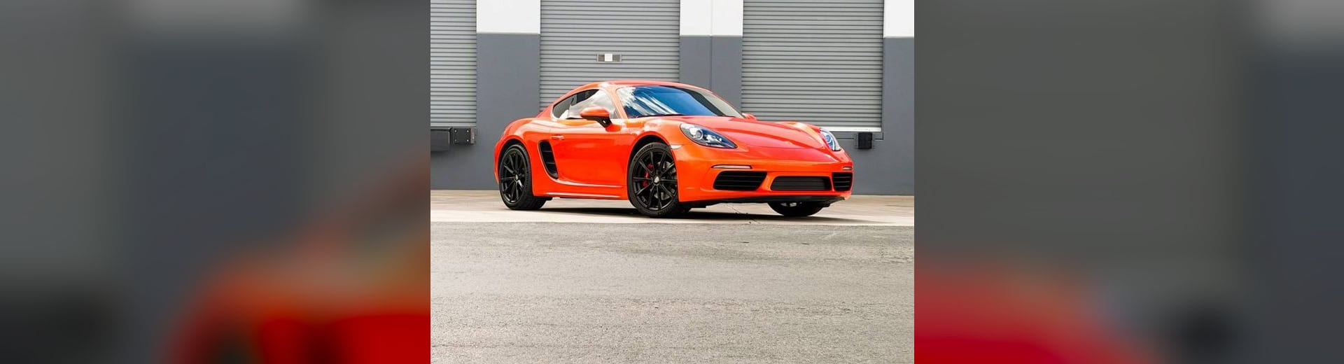 2020 Porsche 718 Cayman S color change wrap from Miami Blue to blaze orange at Purple Flare Wraps in Henderson