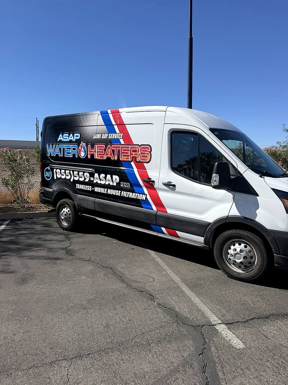 Commercial vehicle wrap install at Purple Flare Wraps in Henderson, NV