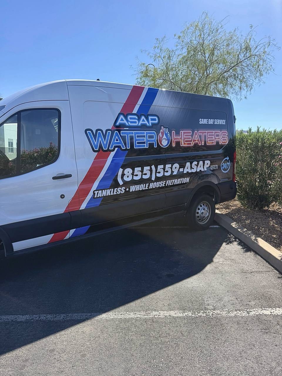 Commercial vehicle wrap install at Purple Flare Wraps in Henderson, NV
