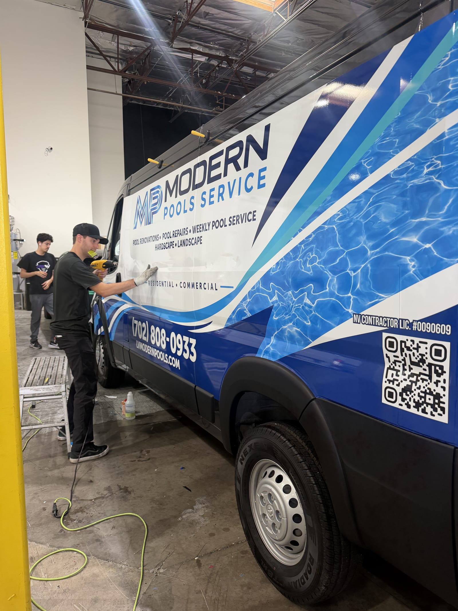 Lineup of three fleet van wraps completed at Purple Flare Wraps in Henderson, NV