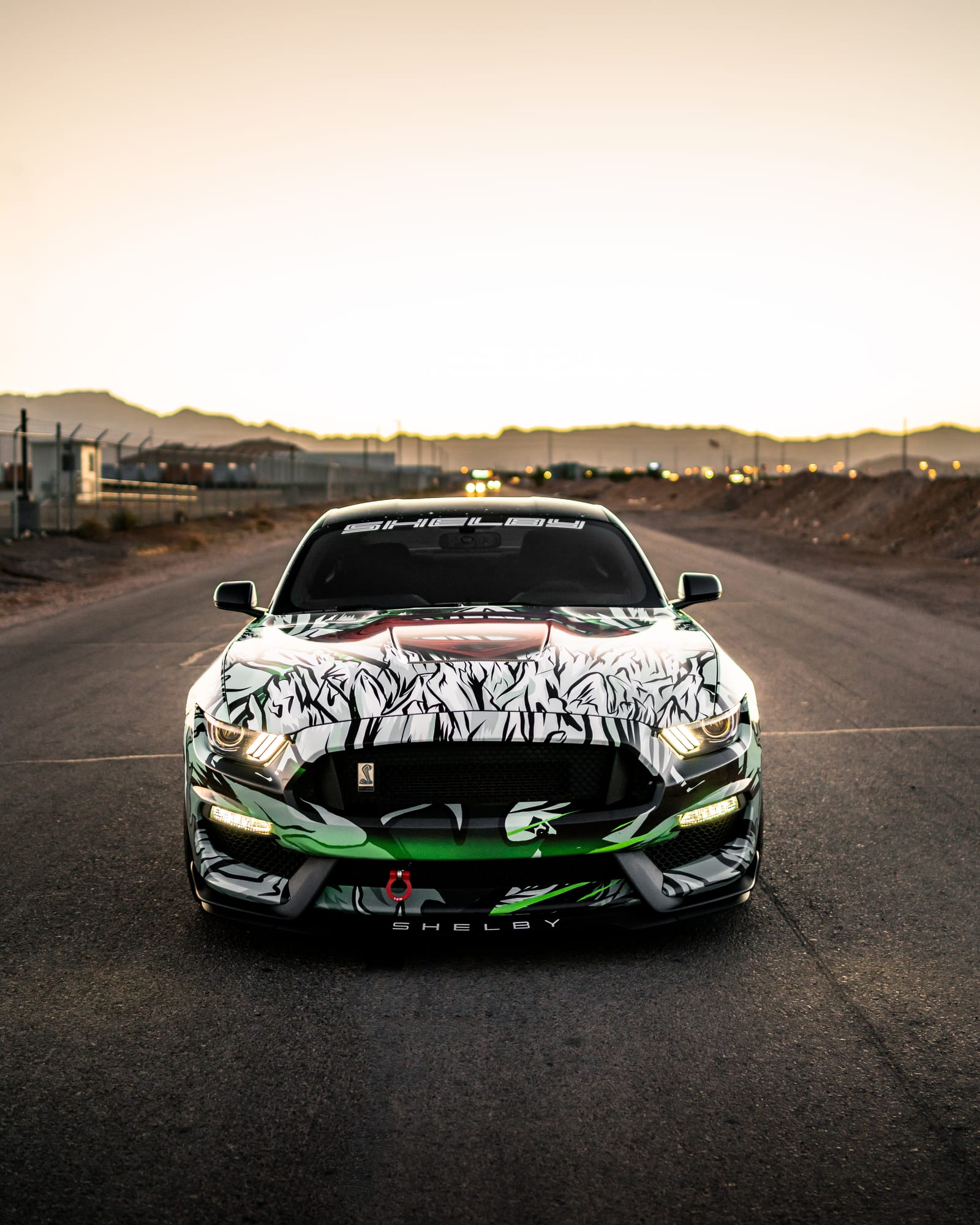 Mustang GT Superman-themed mustang custom printed wrap by Purple Flare Wraps in Henderson, NV